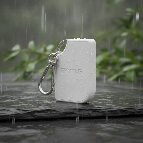 Skytag I ST-2021 — rechargeable IP65 Bluetooth tracker with integrated keychain loop